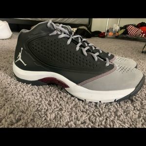 Jordan Size 11.5 Black, Red, and Grey Basketball Shoes